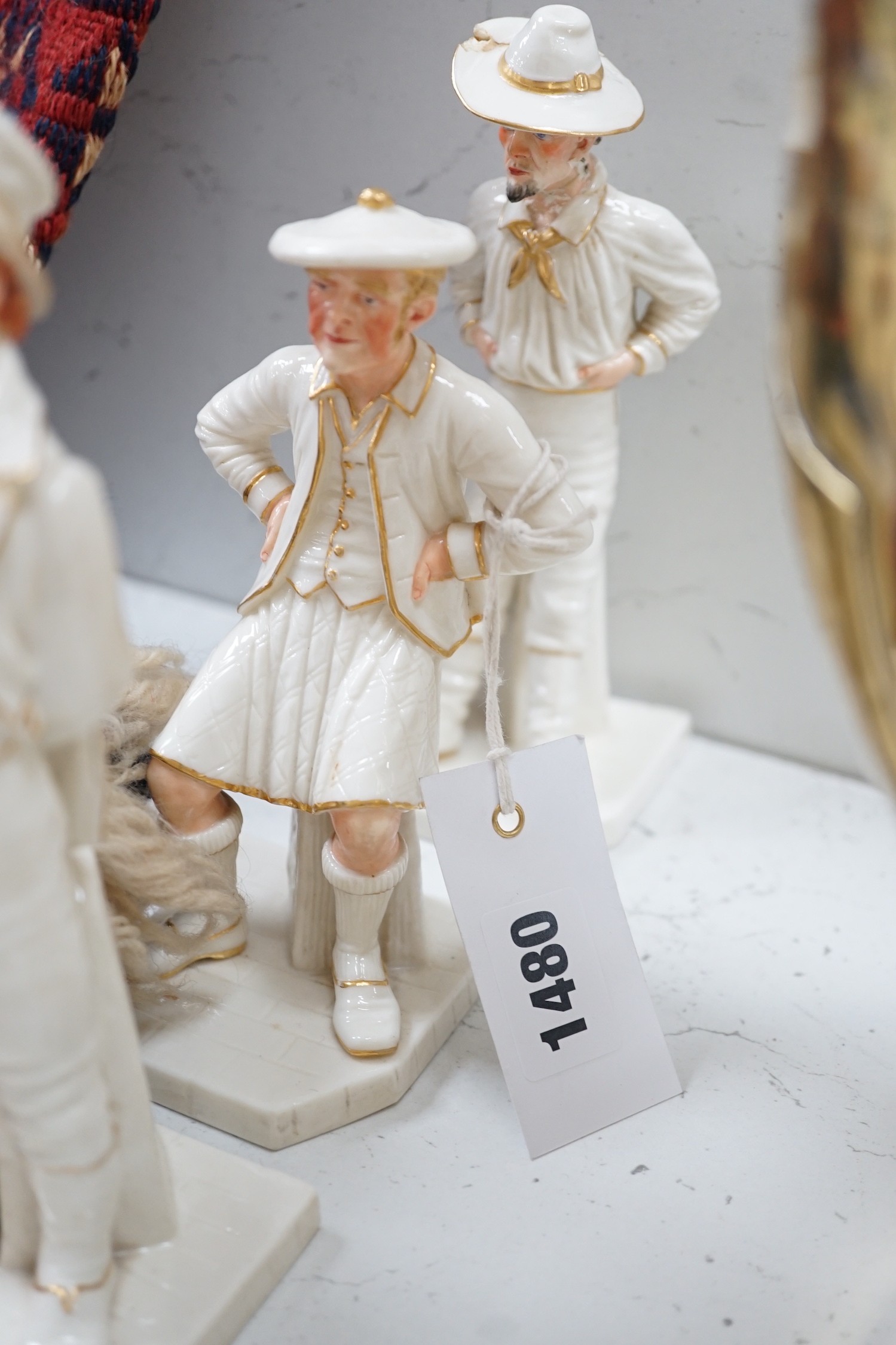 Seven Royal Worcester Hadleys figures of the World, tallest 17.5 cm